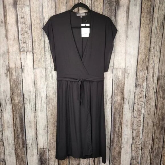 TYSA Garbot Mini Wrap Dress Black Flutter Sleeves Size S New With Tags - Picture 11 of 11